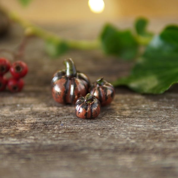 Mini ceramic pumpkins -copper