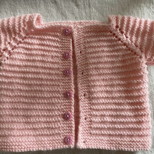 Baby girl's short sleeve cardigan in pink - 6-7 months