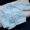 14" Newborn Boys Knots Patterned Cardigan