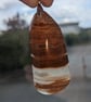 Hand-Polished Natural Mineral Pendant – Unique Banded Stone