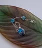 Blue and White Fused Glass Stud Earrings and Pendant Set - Image 9