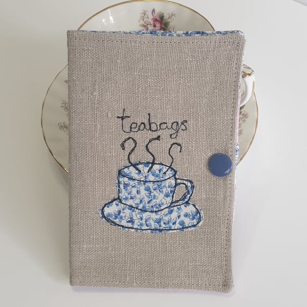 Teabag Holder, Teabag Wallet, Linen Wallet
