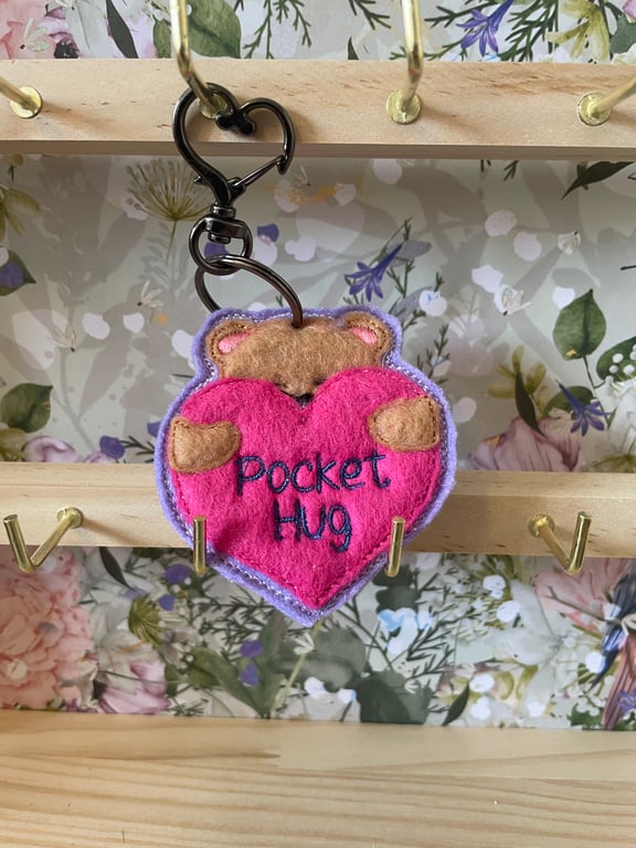 Pocket Hugs – Emotional Support,Gift, keyring, bag tag, 