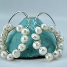 Ivory Pearl and Recycled Silver Earrings 