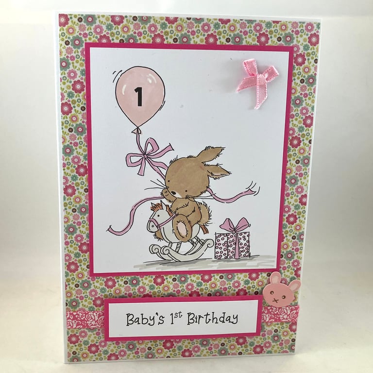 Handmade 1st birthday card