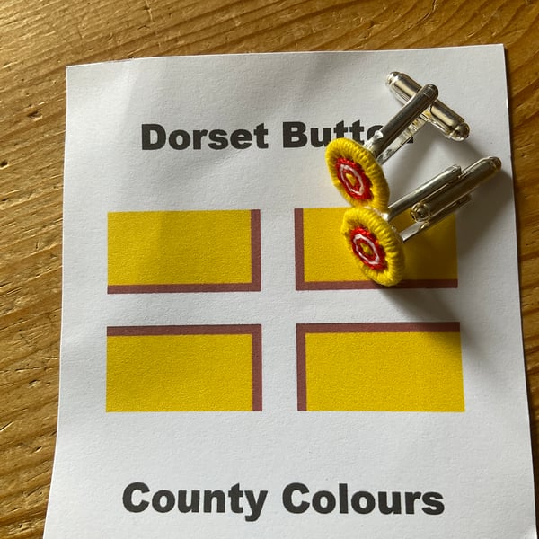 Dorset Button Cufflinks, Dorset County Colours