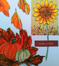 Sunflower, pumpkin and leaves autumn greetings card - Image 2