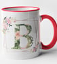 Personalised Floral INITIAL Mug Flowers Mug Custom Name Bridesmaid Gift For Her  - Image 7