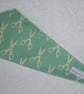 Scissor Holder. Fabric Scissor Case for 3 pairs Scissors. Green Scissors Print - Image 4