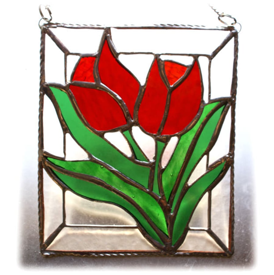 Tulip Stained Glass Picture Flower Suncatcher Spring