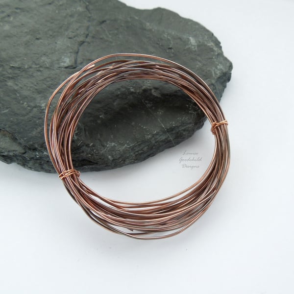 Antique copper wire, hand patinated, 0.8mm oxidised wire jewellery crafts