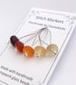 Lampwork Stitch Markers - Frosted Amber Gradient - Image 3