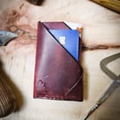 Handmade Abstract Pull-Up Leather Card Wallet