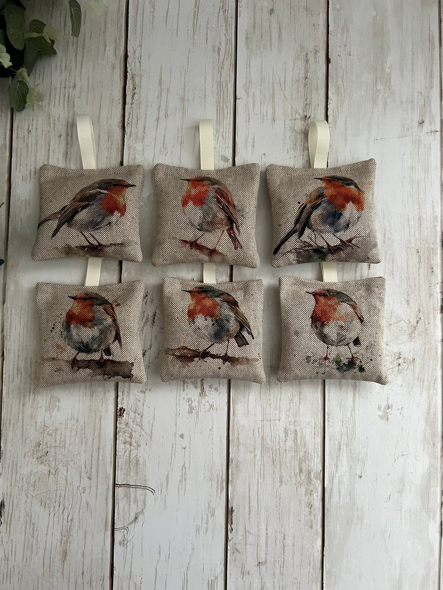 Lavender Sachets: Robin Cotton Rich Linen Fabric, Sleep, Room Freshener, Nature