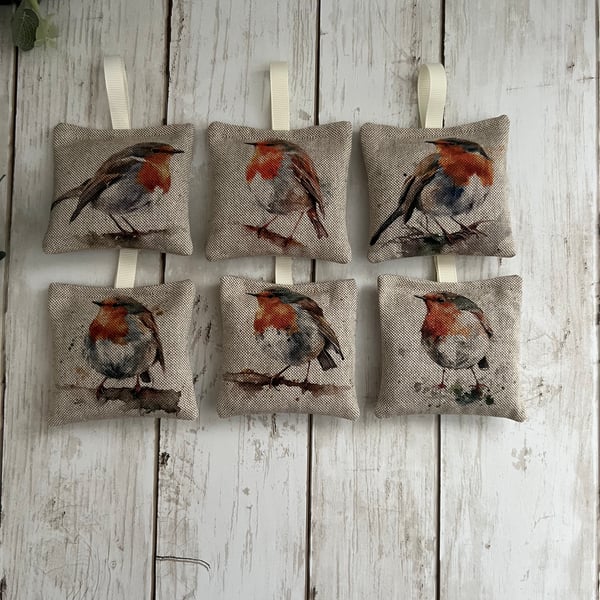 Lavender Sachets: Robin Cotton Rich Linen Fabric, Sleep, Room Freshener, Nature