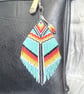 Handmade Native American inspired beadwork bag charm in vibrant colours  - Image 6