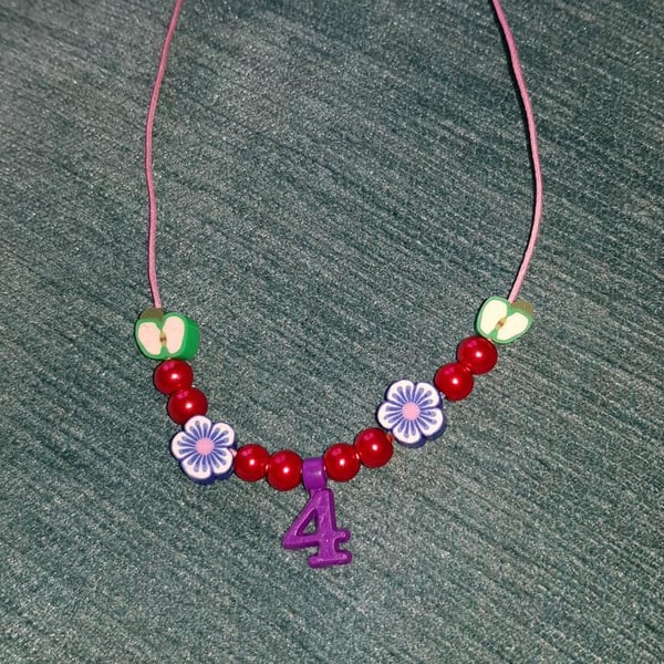 Children's '4' Charm Necklace