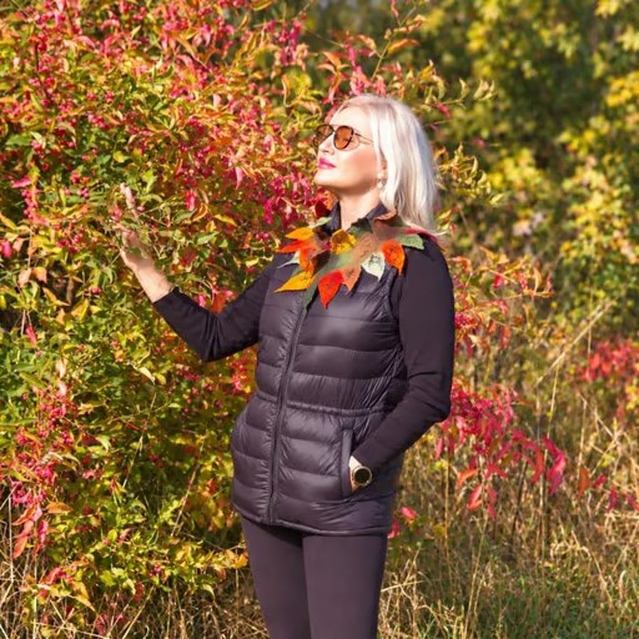 Merino Wool Felted Collar Scarf