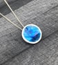 Enamel Pendant, blue enamel pendant, ocean pendant, sea pendant, enamel, round - Image 2