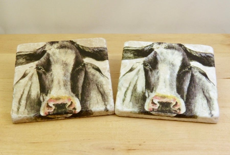 Marble Cow Coasters