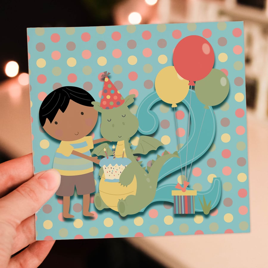 Boy’s 2nd birthday card