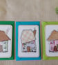 Handmade Cottage Collage Notecard - Eco friendly Flat Card (A6) candy stripe - Image 3