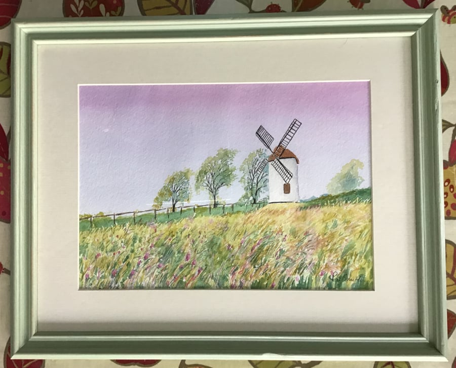 Ashton Windmill, Original Watercolour, Framed, 20” x 16”
