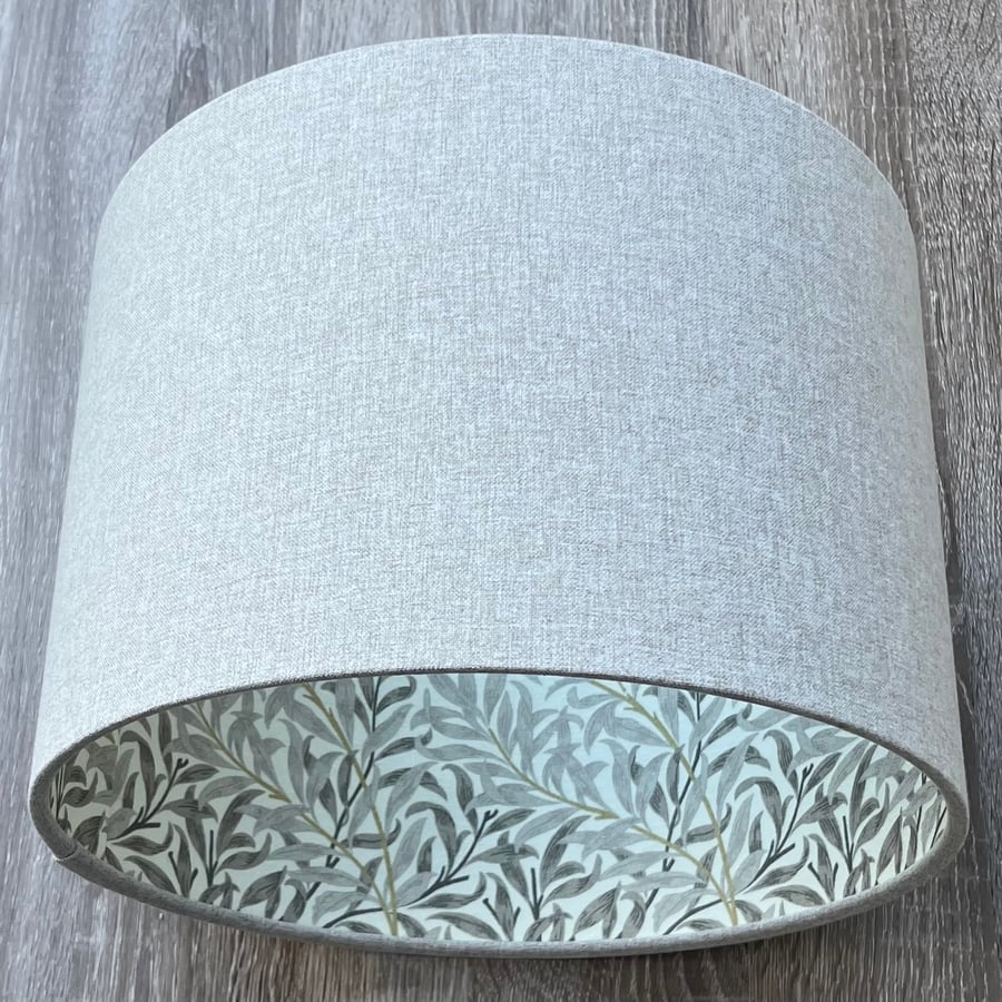 Neutral - William Morris - Double Sided Drum Lampshade