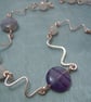 Handmade Fluorite & Rose Quartz wavy necklace - Image 7