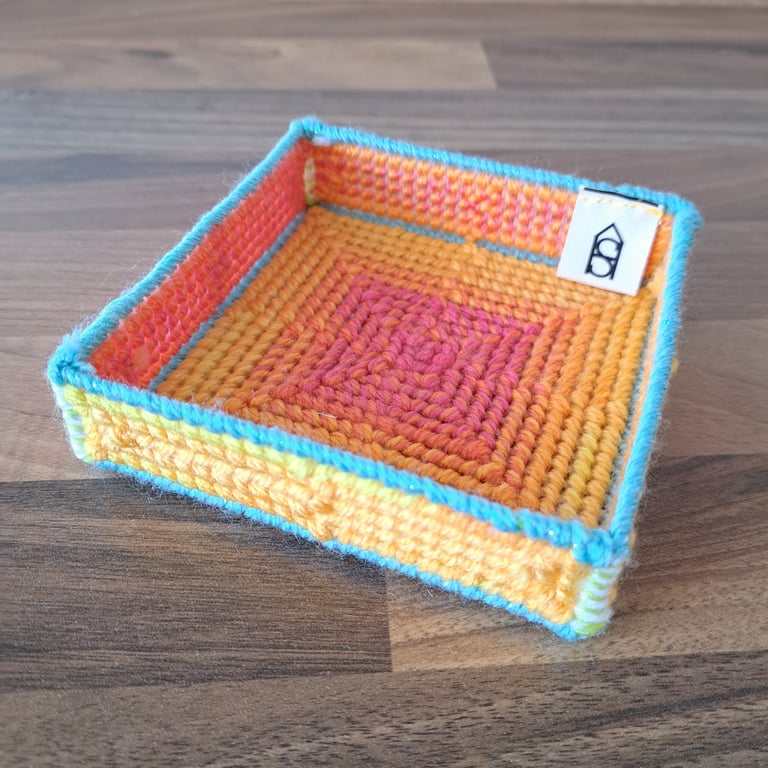 Tray for small desk items - yellow, orange, pink, blue colour