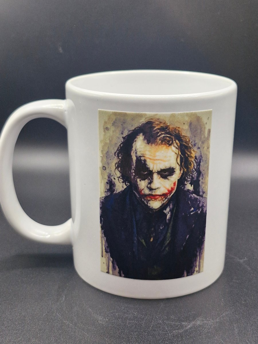 New The Joker Mug Heath Ledger The Dark Knight Fan Art Water Colour