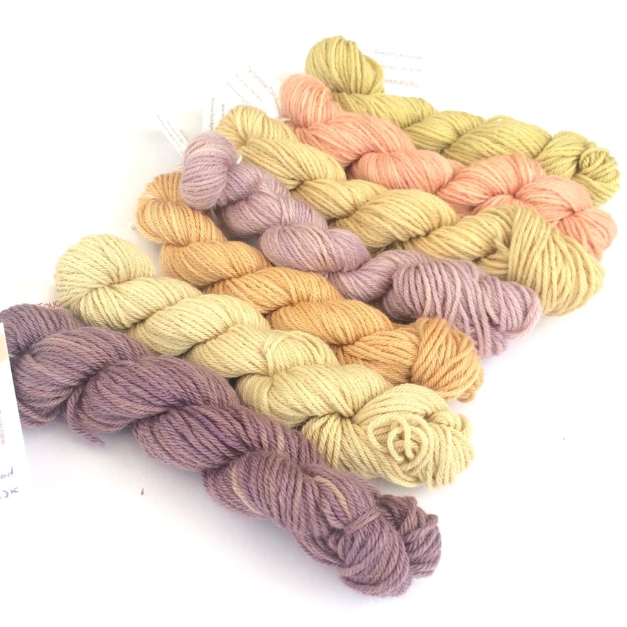 Natural Hand dyed yarn 25 gram mini skein