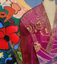 Japanese Wall Art Asian Decor - geisha with kimono surrounded by flowers glass p - Image 9