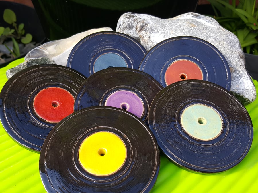 Ceramic 'Vinyl Record' Coasters