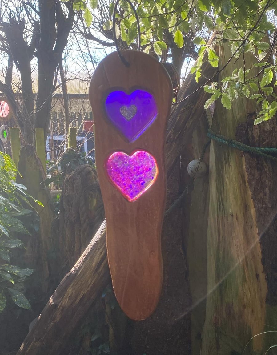 Double Transparent Heart Tree-Spinner’s