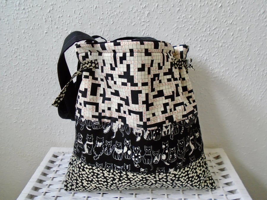Cotton Patchwork Tote bag - Side ties - padded 