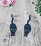 Black Cat Jewelry Set  - Exquisite Embroidered Lace Necklace & Ea - Image 2