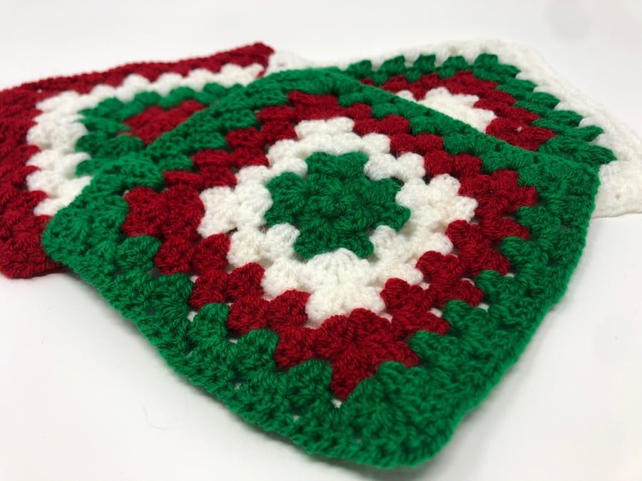 Christmas Crochet Dishcloths Coasters
