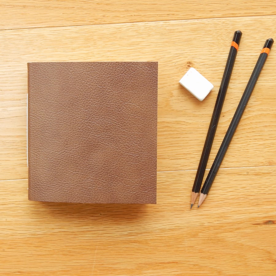 Hazelnut leather Pocket Sketchbook, Journal, Notebook - Fathers Day Gift 