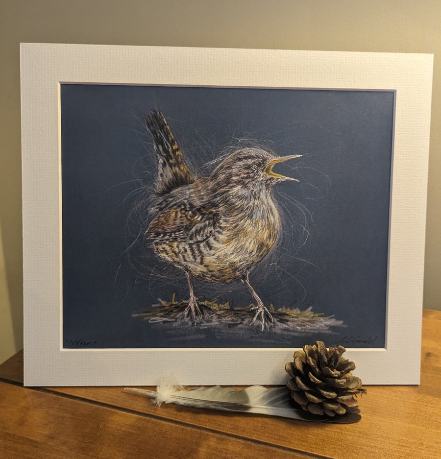 Wren, a signed print of an original drawing