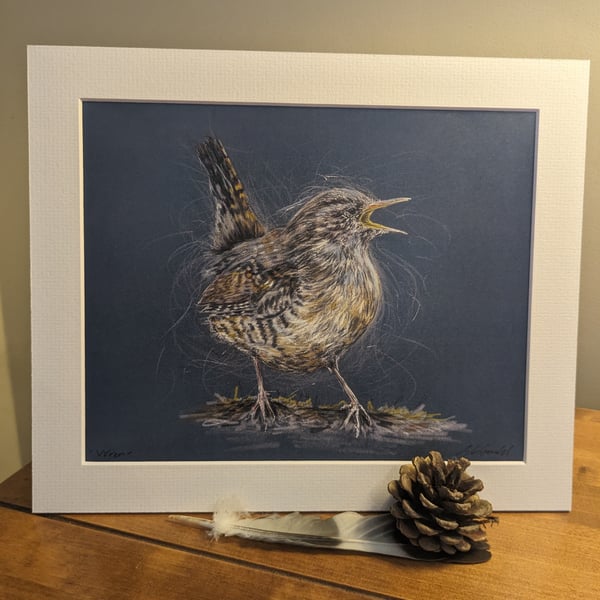 Wren, a signed print of an original drawing