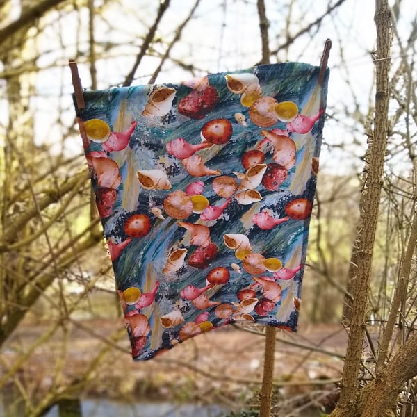 Shell design cotton tea towel