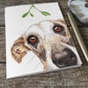 Sight Hound Christmas Card. Greyhound, lurcher, whippet dog Christmas card.