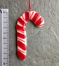 Candy Cane - red and white fused glass Christmas Tree Decoration - Image 3