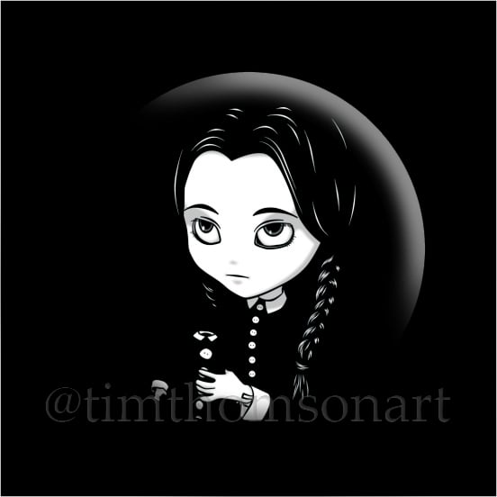 Wednesday Addams Pullip Doll 25mm button pin ba... - Folksy