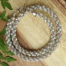 Glitter beaded necklace, rainbow iridescent faceted glass jewellery