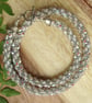 Glitter beaded necklace, rainbow iridescent faceted glass jewellery - Image 1