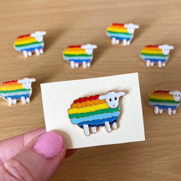 Rainbow Sheep Enamel Pin