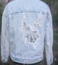 Bespoke denim and lace jacket.