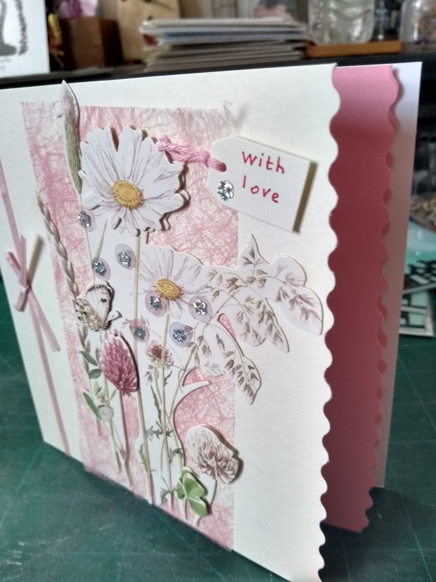 Wildflower decoupage birthday card